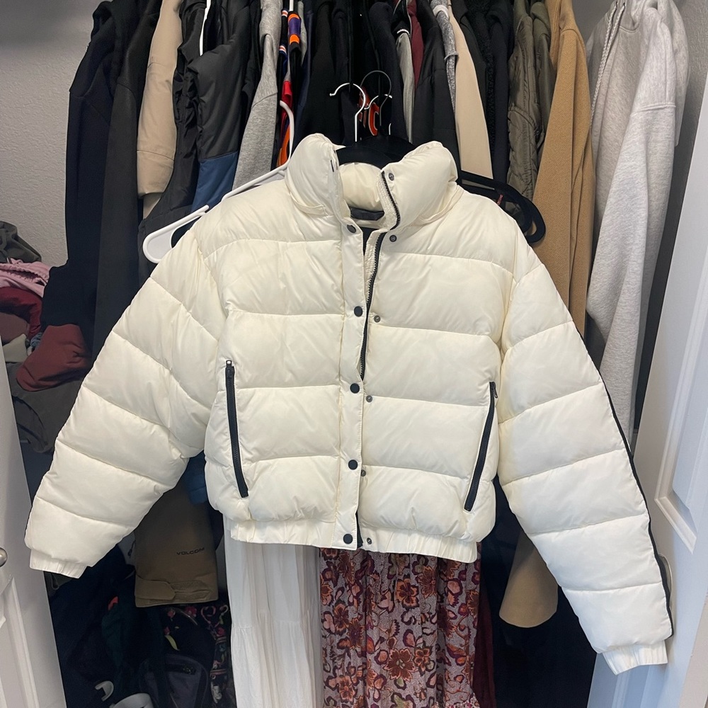 ASPEN LOVE PUFFER JACKET - IVORY— WORN ONCE (S)